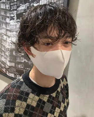 ミディアム パーマ メンズ 優作 〜圧倒的信頼〜のヘアスタイル