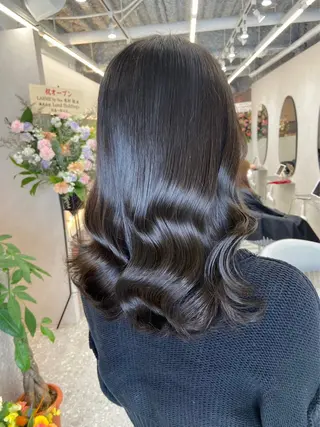 ロング カラー 新宿/韓国ヘア 中明度カラー/かやのヘアスタイル