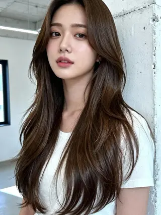 ロング カラー 韓国レイヤーカット 🫧大阪梅田レイヤーのヘアスタイル