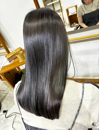 セミロング 藤森結子/韓国ヘア/ パーソナルカラー診断のヘアスタイル