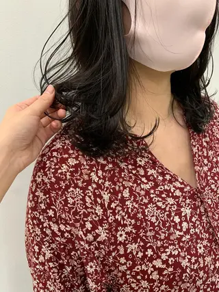 セミロング カラー 🥀韓国ヘア🥀 宮津真菜のヘアスタイル