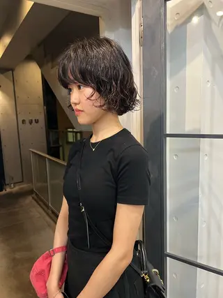 ショート パーマ juno所属・ボブ/パーマ/透明感 カラー　善方浩貴のヘアスタイル