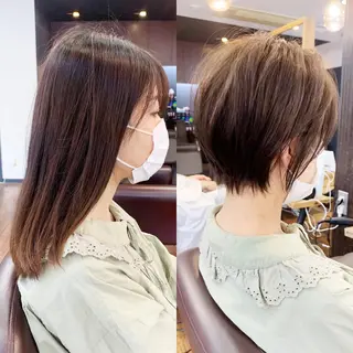 ショート 縮毛矯正/ショート/ レイヤー/畑中正敏のヘアスタイル