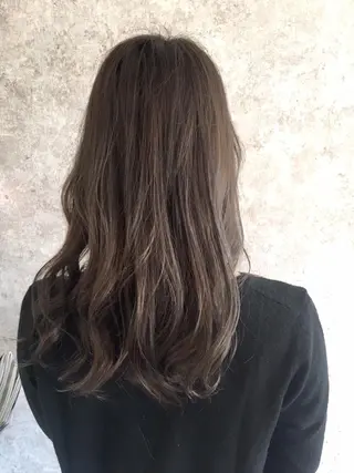 ミディアム カラー パーマ 小顔カット✨ 透明感カラー/村上のヘアスタイル