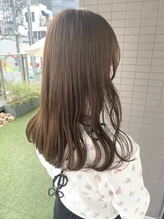 セミロング カラー 韓国×髪質改善カラー 💎hinaのヘアスタイル