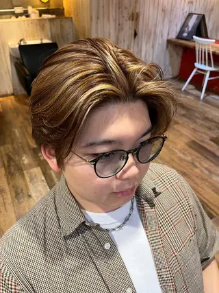 ショート メンズ ブリーチ/パーマ ♡MIYUU♡横浜のヘアスタイル