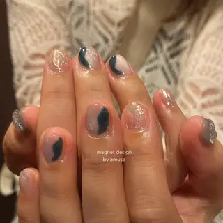 ネイル amuse 手書きニュアンスのネイルデザイン