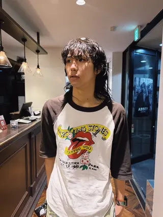 セミロング メンズ 石田 洋英のヘアスタイル