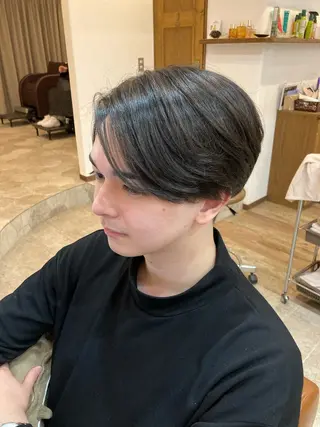 ミディアム パーマ メンズ カット特化型 美容師/栗本のヘアスタイル
