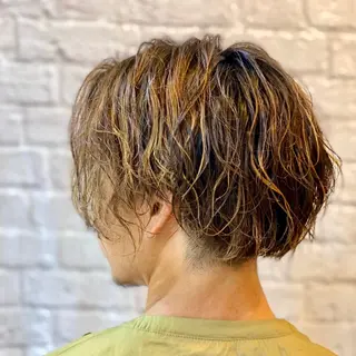 ミディアム パーマ ヘアアレンジ メンズ キッズ メンズカット/パーマ 山崎航平💈のヘアスタイル