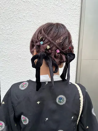 ミディアム ヘアアレンジ 🌷レイヤーカット/ フルキシオリ🌷のヘアスタイル