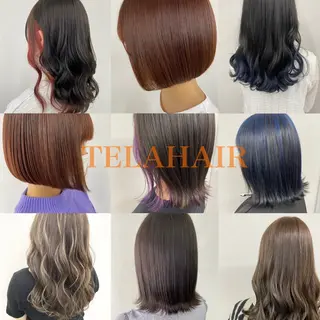 ミディアム カラー ヘアアレンジ HUENEST アカデミーサロンのヘアスタイル