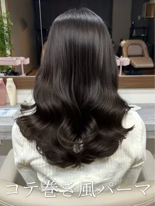 セミロング パーマ 韓国風パーマ/ヘア セット/店長みづきのヘアスタイル