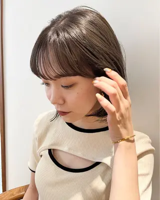 ショート カラー オリーブ/縮毛♡ Natsuno🩰のヘアスタイル