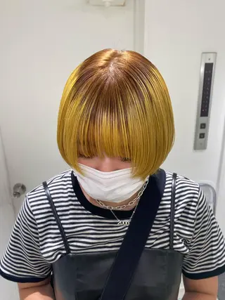 カラー kumon ayu ブリーチ/ハイトーンのヘアスタイル