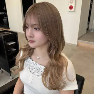 ロング カラー エクステ/ベージュ 韓国ヘア/KENTAのヘアスタイル