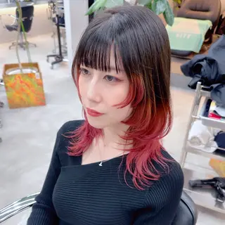 セミロング カラー 岡野 静華のヘアスタイル