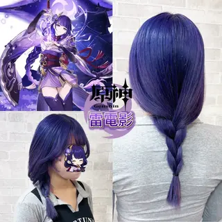 セミロング カラー 推しカラー💫 ブリーチ💫若菜覚のヘアスタイル