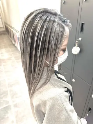 セミロング カラー シール、 ハネエクステのヘアスタイル