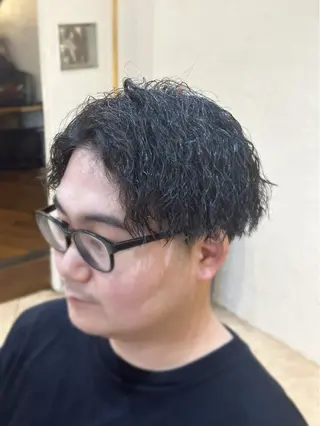 ショート パーマ メンズ スパイキー/ ピンパーマ/緑川雄也のヘアスタイル