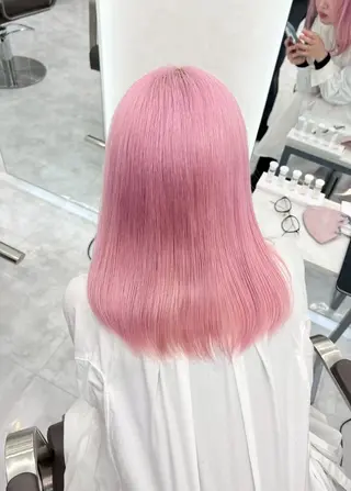 セミロング カラー 髪質改善ストレート髪 質改善カラー特化中崎のヘアスタイル