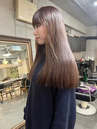 セミロング ハイトーン/顔まわり レイヤー/YUKAのヘアスタイル