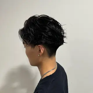 パーマ メンズ 平尾/艶カラー/ アッシュ系/中川誠大のヘアスタイル