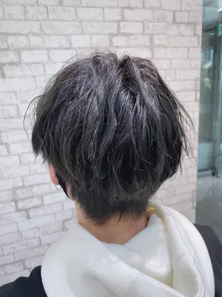 ショート ヘアアレンジ メンズ ブリーチなし艶カラー 東家のヘアスタイル