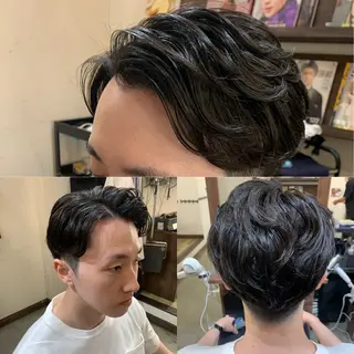 ショート カラー パーマ メンズ 池田達也anyhow /副店長のヘアスタイル