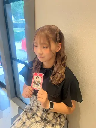 ヘアアレンジ 暖色/顔周り /ヘアメ/あつはのヘアスタイル