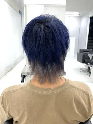 カラー メンズ スパイキーパーマ 柏NO1 藤本葉のヘアスタイル