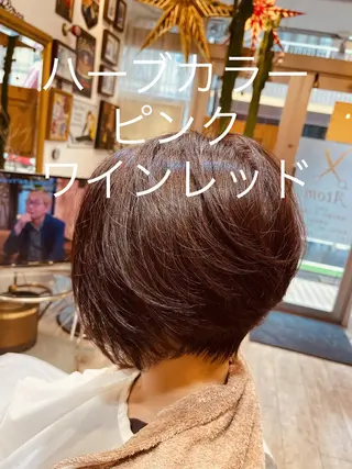 ミディアム カラー パーマ 頭皮ケア&髪質改善 美容室Atomのヘアスタイル