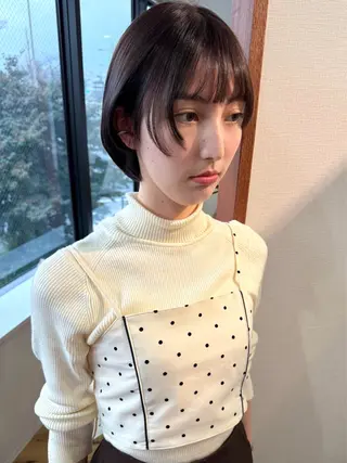 ショート カラー 髪質改善ｶﾗｰ ｹｱﾌﾞﾘｰﾁ/ﾀﾑのヘアスタイル