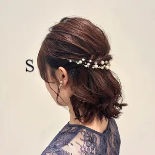 ミディアム ヘアアレンジ 艶カラー/アレンジ 💟すなおのヘアスタイル