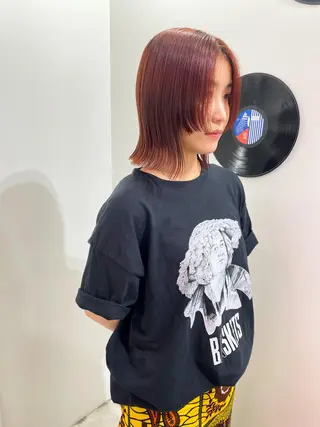 ミディアム カラー パーマ 💖美髪矯正💖 辻未侑のヘアスタイル