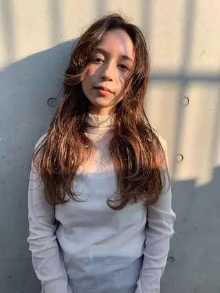 セミロング カラー パーマ sakoda shunkiのヘアスタイル