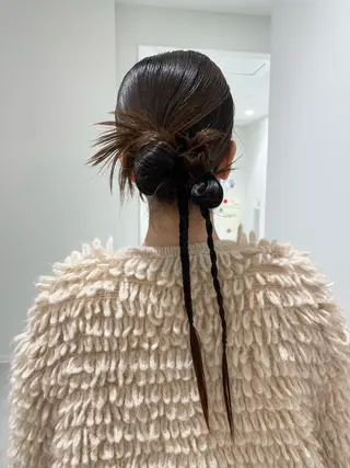 ロング ヘアアレンジ 眉毛アイブロウ&まつ毛パーマiena渋谷/パリジェンヌ/眉毛まつげパーマ/眉毛アイブロウ所属・iena渋谷 /ゆーこのマツエク・マツパデザイン