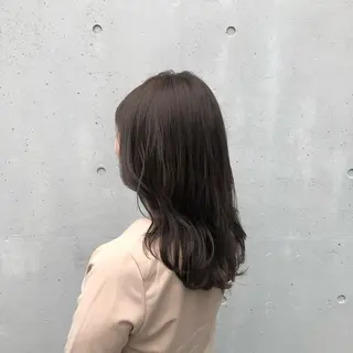 ミディアム カラー 酸性縮毛矯正🧴韓国 レイヤー/髪質改善のヘアスタイル