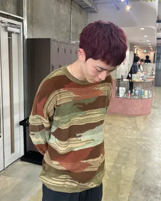 ショート カラー メンズ ナガノリノ /ボブ/ ベージュ/暖色のヘアスタイル