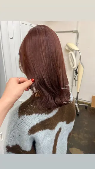 ミディアム カラー Garland  Ginza所属・モモ🍑 レイヤー/ボブ/暖色のヘアスタイル