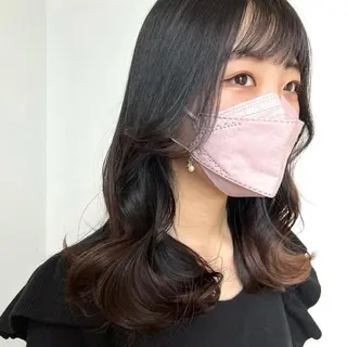 セミロング カラー 韓国ヘア /男女❄️ 細江 美紅のヘアスタイル