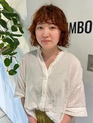 ミディアム カラー パーマ ヘアアレンジ メンズ キッズ ネイル マツエク・マツパ アイブロウ パーマスタイル🔅 sayacaのヘアスタイル