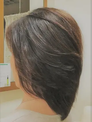 セミロング 髪質改善/マツパ 垢抜け透明カラー衣笠のヘアスタイル