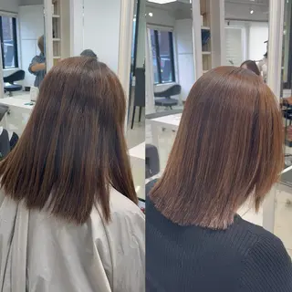 ミディアム パーマ 縮毛矯正指名No.1 艶カラー/SHIMAのヘアスタイル