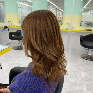 ミディアム カラー パーマ ☁️縮毛矯正✖️ 透明感☁️りくのヘアスタイル