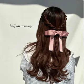 ヘアアレンジ エクステ🎀 暖色カラー🎀amiのヘアスタイル