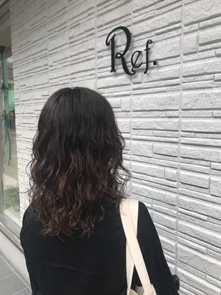ミディアム パーマ 暖色カラー🍊 ボブ🌿顔周りcutのヘアスタイル