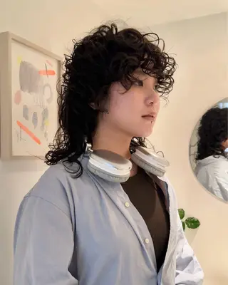 ミディアム パーマ 磯　亜由香🌼 ブリーチ/ボブカットのヘアスタイル