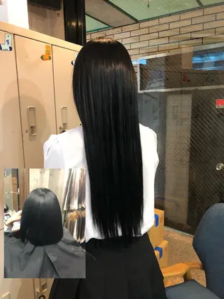 ロング カラー 下妻 カラーエクステ難波のヘアスタイル
