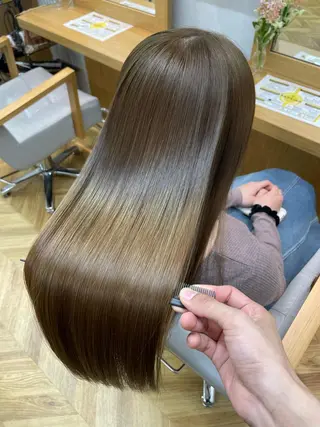 ロング カラー パーマ youres hair はなれ店所属・髪質改善🌸縮毛矯正 専門家💖後藤のヘアスタイル